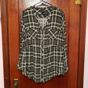 Torrid Plaid Tunic Button Down